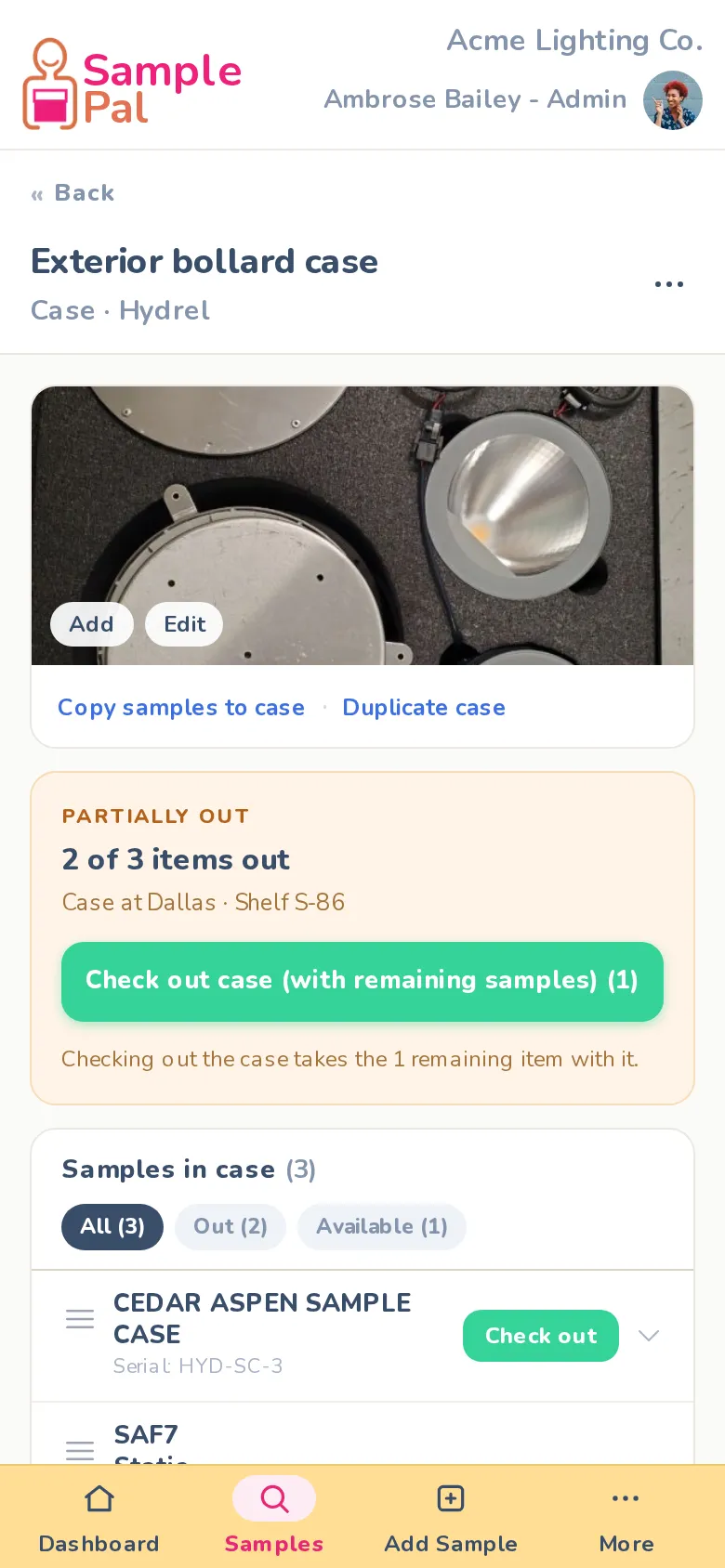 Sample bags and kits, modelled the way you actually use them.